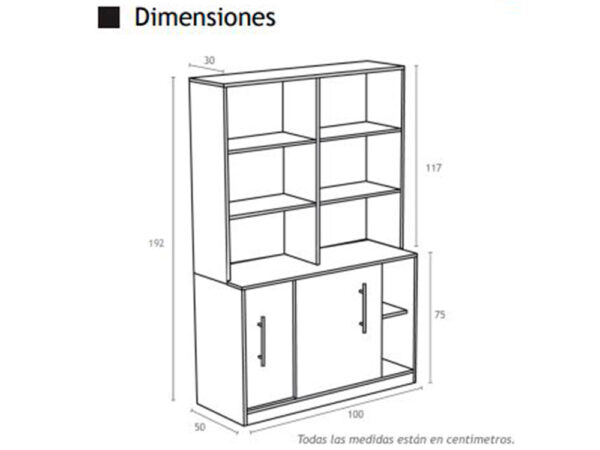 Estante Biblioteca 100x50x192 cms - Imagen 2