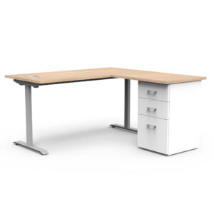 Estación de trabajo T con cajonera pedestal 2C y 1K sin faldón