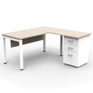 Estación de trabajo Portico con cajonera pedestal 2C y 1K con faldón