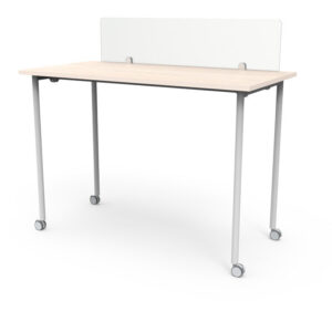 Mesa Link rodante alta con separador de vidrio