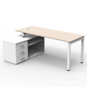 Estación de trabajo Portico sin faldón con gabinete mixto izquierdo