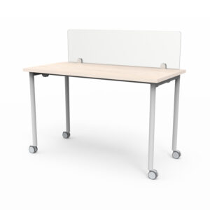 Mesa Linea Link Rodante con separador de vidrio